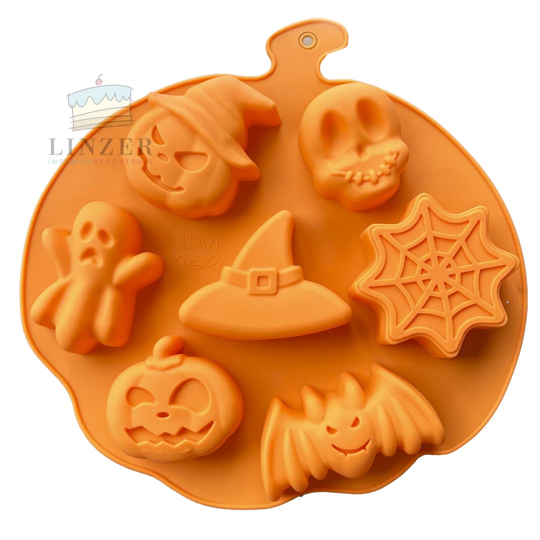 Molde de Silicona Mix Halloween para Chocolate y Fondant - Linzer insumos reposteria 