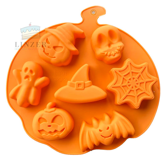 Molde de Silicona Mix Halloween para Chocolate y Fondant - Linzer insumos reposteria 