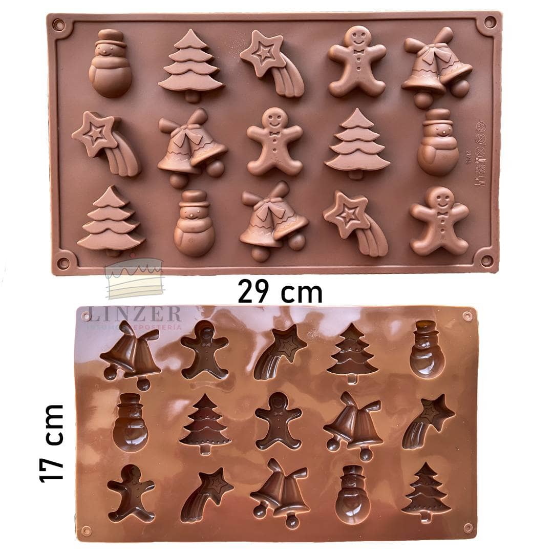 🎄 Molde de silicona navideño para repostería 🎅 - Linzer insumos reposteria 