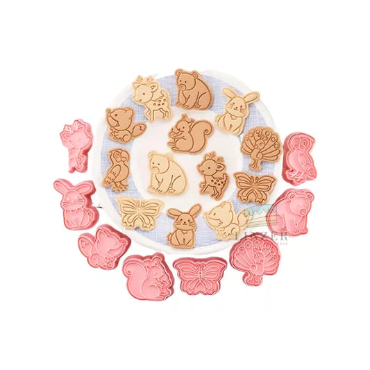 Pack de Cortadores y Marcadores de Animalitos - Linzer insumos reposteria 