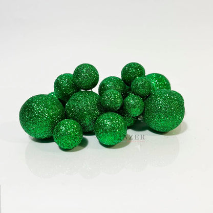 Pack x20 Esferas Verdes con Glitter - Linzer insumos reposteria