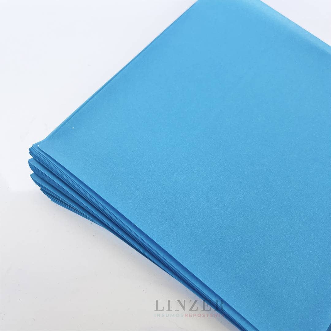 Papel para Alfajores 15x15 - Celeste - Linzer insumos reposteria