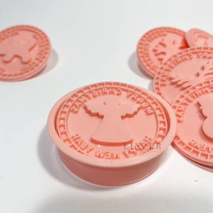 Set de 10 Piezas: Cortador + 9 Sellos Navideños - Linzer insumos reposteria