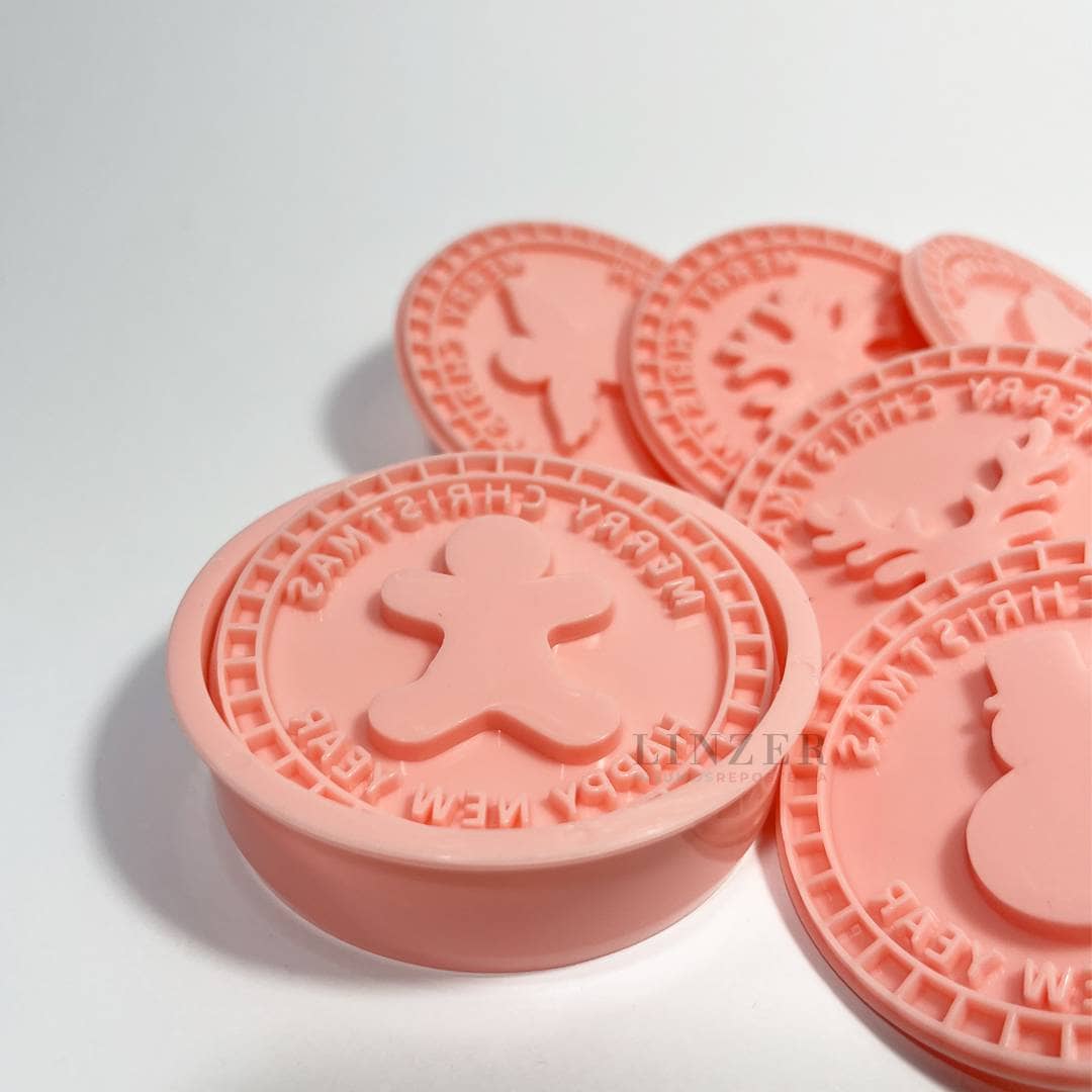 Set de 10 Piezas: Cortador + 9 Sellos Navideños - Linzer insumos reposteria