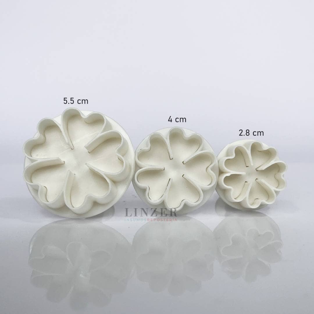Set de 3 Cortadores de Flor de Cerezo - Linzer insumos reposteria 