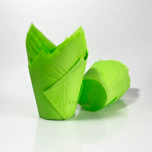 Set de 50 tulipas de papel verdes - Linzer insumos reposteria 