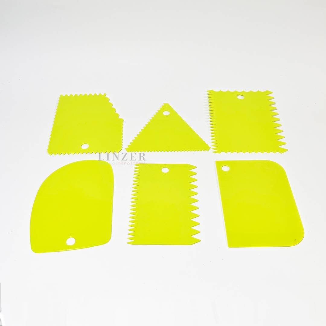 Set de 6 Peines y Raspadores - Linzer insumos reposteria 