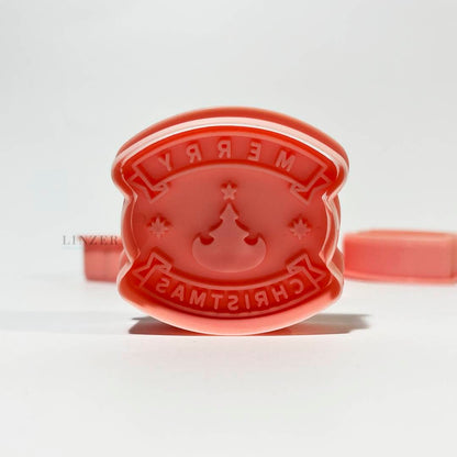 Set de 8 Cortadores y timbre Merry xmas - Linzer insumos reposteria