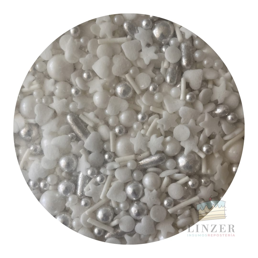 Sprinkles mix glam white - Linzer insumos reposteria 