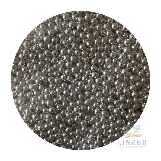 Sprinkles perla plata fancy - Linzer insumos reposteria 